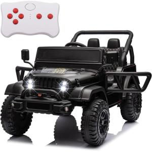 imagePOSTACK 24V Ride On Car with Remote Control 1 Seater 4WD Battery Powered Ride On UTV Toys for Toddlers Boys Girls Off Road Electric Vehicle to Drive wBluetooth LED Lights EVA Wheels Pink24v Black