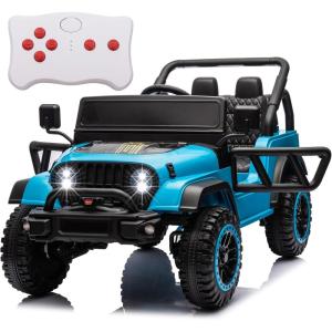 imagePOSTACK 24V Ride On Car with Remote Control 1 Seater 4WD Battery Powered Ride On UTV Toys for Toddlers Boys Girls Off Road Electric Vehicle to Drive wBluetooth LED Lights EVA Wheels Pink24v Blue