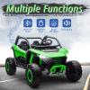 imagePOSTACK 24V 7Ah 2 Seater Ride on Car with Remote Control for Boys Girls Four Wheeler Side by Side UTV wEVA Tires 4WD2WD LED Lights 4x125W Motors BluetoothRedGreen