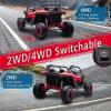 imagePOSTACK 24V 7Ah 2 Seater Ride on Car with Remote Control for Boys Girls Four Wheeler Side by Side UTV wEVA Tires 4WD2WD LED Lights 4x125W Motors BluetoothRedRed