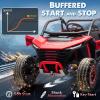 imagePOSTACK 24V 7Ah 2 Seater Ride on Car with Remote Control for Boys Girls Four Wheeler Side by Side UTV wEVA Tires 4WD2WD LED Lights 4x125W Motors BluetoothRedRed