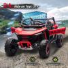 imagePOSTACK 24V 7Ah 2 Seater Ride on Car with Remote Control for Boys Girls Four Wheeler Side by Side UTV wEVA Tires 4WD2WD LED Lights 4x125W Motors BluetoothRedRed