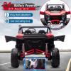 imagePOSTACK 24V 7Ah 2 Seater Ride on Car with Remote Control for Boys Girls Four Wheeler Side by Side UTV wEVA Tires 4WD2WD LED Lights 4x125W Motors BluetoothRedRed