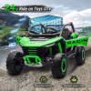 imagePOSTACK 24V 7Ah 2 Seater Ride on Car with Remote Control for Boys Girls Four Wheeler Side by Side UTV wEVA Tires 4WD2WD LED Lights 4x125W Motors BluetoothRedGreen