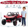 imagePOSTACK 24V 7Ah 2 Seater Ride on Car with Remote Control for Boys Girls Four Wheeler Side by Side UTV wEVA Tires 4WD2WD LED Lights 4x125W Motors BluetoothRedRed