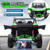imagePOSTACK 24V 7Ah 2 Seater Ride on Car with Remote Control for Boys Girls Four Wheeler Side by Side UTV wEVA Tires 4WD2WD LED Lights 4x125W Motors BluetoothRedGreen