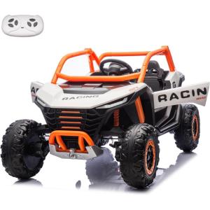 imagePOSTACK 24V 7Ah 2 Seater Ride on Car with Remote Control for Boys Girls Four Wheeler Side by Side UTV wEVA Tires 4WD2WD LED Lights 4x125W Motors BluetoothRedWhite