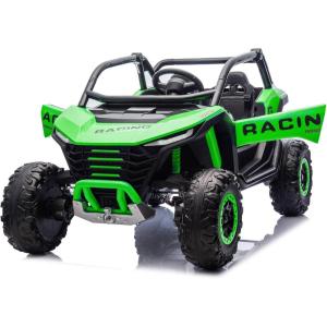 imagePOSTACK 24V 7Ah 2 Seater Ride on Car with Remote Control for Boys Girls Four Wheeler Side by Side UTV wEVA Tires 4WD2WD LED Lights 4x125W Motors BluetoothRedGreen