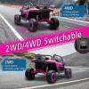 imagePOSTACK 2 Seater Ride on Car with Remote Control XXL 24V 7Ah 4WD Battery Powered Vehicles for Kids to Drive Outdoor Riding Toys for Toddlers Boys Girls wBluetooth LED Lights PinkPink