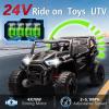 imagePOSTACK 24V 2 Seater Ride On Car with Remote Control 4WD Ride On Toys for Big Kids 4x4 Battery Powered Electric UTV for Boys Girls Off Road Truck with 3 Speeds Bluetooth PinkBlack