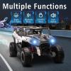 imagePOSTACK 24V 2 Seater Ride On Car with Remote Control 4WD Ride On Toys for Big Kids 4x4 Battery Powered Electric UTV for Boys Girls Off Road Truck with 3 Speeds Bluetooth PinkWhite