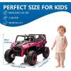 imagePOSTACK 24V 2 Seater Ride On Car with Remote Control 4WD Ride On Toys for Big Kids 4x4 Battery Powered Electric UTV for Boys Girls Off Road Truck with 3 Speeds Bluetooth PinkPink