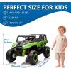 imagePOSTACK 24V 2 Seater Ride On Car with Remote Control 4WD Ride On Toys for Big Kids 4x4 Battery Powered Electric UTV for Boys Girls Off Road Truck with 3 Speeds Bluetooth PinkGreen