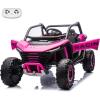 imagePOSTACK 2 Seater Ride on Car with Remote Control XXL 24V 7Ah 4WD Battery Powered Vehicles for Kids to Drive Outdoor Riding Toys for Toddlers Boys Girls wBluetooth LED Lights PinkPink
