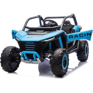 imagePOSTACK 2 Seater Ride on Car with Remote Control XXL 24V 7Ah 4WD Battery Powered Vehicles for Kids to Drive Outdoor Riding Toys for Toddlers Boys Girls wBluetooth LED Lights PinkBlue