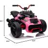 imagePOSTACK 24V Kids ATV 3 Wheeler Ride on Motorcycle Battery Powered Electric Bike Vehicle Ride on Toy Car for Toddler Boys Girls with Musi LED Light Blue24vpink