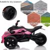 imagePOSTACK 24V Kids ATV 3 Wheeler Ride on Motorcycle Battery Powered Electric Bike Vehicle Ride on Toy Car for Toddler Boys Girls with Musi LED Light Blue24vpink