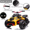 imagePOSTACK 24V Kids ATV 3 Wheeler Ride on Motorcycle Battery Powered Electric Bike Vehicle Ride on Toy Car for Toddler Boys Girls with Musi LED Light Blue24vyellow