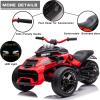 imagePOSTACK 24V Kids ATV 3 Wheeler Ride on Motorcycle Battery Powered Electric Bike Vehicle Ride on Toy Car for Toddler Boys Girls with Musi LED Light Blue24vred