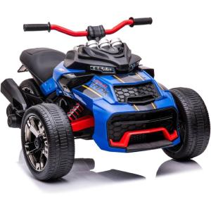 imagePOSTACK 24V Kids ATV 3 Wheeler Ride on Motorcycle Battery Powered Electric Bike Vehicle Ride on Toy Car for Toddler Boys Girls with Musi LED Light Blue24vblue