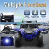imagePOSTACK 12 Volt Battery Powered Ride On Car with Remote Control Ride On UTV Toys for Toddlers Boys Girls Off Road Electric Vehicle Kids to Drive with Bluetooth LED Lights 3 Speeds Music BlueBlue