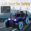 imagePOSTACK 12 Volt Battery Powered Ride On Car with Remote Control Ride On UTV Toys for Toddlers Boys Girls Off Road Electric Vehicle Kids to Drive with Bluetooth LED Lights 3 Speeds Music BlueBlue