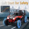 imagePOSTACK 12 Volt Battery Powered Ride On Car with Remote Control Ride On UTV Toys for Toddlers Boys Girls Off Road Electric Vehicle Kids to Drive with Bluetooth LED Lights 3 Speeds Music BlueRed