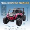 imagePOSTACK 12 Volt Battery Powered Ride On Car with Remote Control Ride On UTV Toys for Toddlers Boys Girls Off Road Electric Vehicle Kids to Drive with Bluetooth LED Lights 3 Speeds Music BluePink
