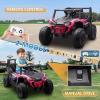 imagePOSTACK 12 Volt Battery Powered Ride On Car with Remote Control Ride On UTV Toys for Toddlers Boys Girls Off Road Electric Vehicle Kids to Drive with Bluetooth LED Lights 3 Speeds Music BluePink