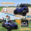 imagePOSTACK 12 Volt Battery Powered Ride On Car with Remote Control Ride On UTV Toys for Toddlers Boys Girls Off Road Electric Vehicle Kids to Drive with Bluetooth LED Lights 3 Speeds Music BlueBlue