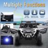 imagePOSTACK 12 Volt Battery Powered Ride On Car with Remote Control Ride On UTV Toys for Toddlers Boys Girls Off Road Electric Vehicle Kids to Drive with Bluetooth LED Lights 3 Speeds Music BlueWhite