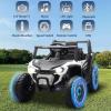 imagePOSTACK 12 Volt Battery Powered Ride On Car with Remote Control Ride On UTV Toys for Toddlers Boys Girls Off Road Electric Vehicle Kids to Drive with Bluetooth LED Lights 3 Speeds Music BlueWhite