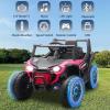 imagePOSTACK 12 Volt Battery Powered Ride On Car with Remote Control Ride On UTV Toys for Toddlers Boys Girls Off Road Electric Vehicle Kids to Drive with Bluetooth LED Lights 3 Speeds Music BluePink