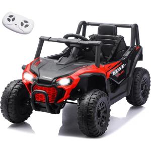 imagePOSTACK 12 Volt Battery Powered Ride On Car with Remote Control Ride On UTV Toys for Toddlers Boys Girls Off Road Electric Vehicle Kids to Drive with Bluetooth LED Lights 3 Speeds Music BlueRed