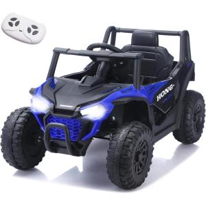imagePOSTACK 12 Volt Battery Powered Ride On Car with Remote Control Ride On UTV Toys for Toddlers Boys Girls Off Road Electric Vehicle Kids to Drive with Bluetooth LED Lights 3 Speeds Music BlueBlue