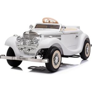 imagePOSTACK 24V 8Ah Ride on Toy for Big Kids Classic Ride on Mercedes Benz Kids Car to Drive 4WD ParentsChild Sports Car for Toddlers Boys Girls with Light Storage Trunk WhiteWhite