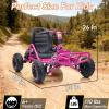 imagePOSTACK 24V Go Kart for Kids 150W2 Extra Powerful Motors Outdoor Ride On Toy 8Ah Battery 8MPH HeavyDuty Steel Frame TwistGrip Throttle EVA Tires Adjustable Seat BluePink