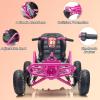 imagePOSTACK 24V Go Kart for Kids 150W2 Extra Powerful Motors Outdoor Ride On Toy 8Ah Battery 8MPH HeavyDuty Steel Frame TwistGrip Throttle EVA Tires Adjustable Seat BluePink