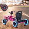 imagePOSTACK 24V Go Kart for Kids 150W2 Extra Powerful Motors Outdoor Ride On Toy 8Ah Battery 8MPH HeavyDuty Steel Frame TwistGrip Throttle EVA Tires Adjustable Seat BluePink