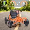imagePOSTACK 24V Go Kart for Kids 150W2 Extra Powerful Motors Outdoor Ride On Toy 8Ah Battery 8MPH HeavyDuty Steel Frame TwistGrip Throttle EVA Tires Adjustable Seat BlueOrange