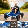 imagePOSTACK 24V Go Kart for Kids 150W2 Extra Powerful Motors Outdoor Ride On Toy 8Ah Battery 8MPH HeavyDuty Steel Frame TwistGrip Throttle EVA Tires Adjustable Seat BlueBlue