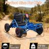 imagePOSTACK 24V Go Kart for Kids 150W2 Extra Powerful Motors Outdoor Ride On Toy 8Ah Battery 8MPH HeavyDuty Steel Frame TwistGrip Throttle EVA Tires Adjustable Seat BlueBlue