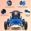 imagePOSTACK 24V Go Kart for Kids 150W2 Extra Powerful Motors Outdoor Ride On Toy 8Ah Battery 8MPH HeavyDuty Steel Frame TwistGrip Throttle EVA Tires Adjustable Seat BlueBlue