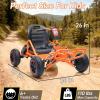 imagePOSTACK 24V Go Kart for Kids 150W2 Extra Powerful Motors Outdoor Ride On Toy 8Ah Battery 8MPH HeavyDuty Steel Frame TwistGrip Throttle EVA Tires Adjustable Seat BlueOrange