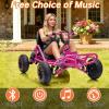 imagePOSTACK 24V Go Kart for Kids 150W2 Extra Powerful Motors Outdoor Ride On Toy 8Ah Battery 8MPH HeavyDuty Steel Frame TwistGrip Throttle EVA Tires Adjustable Seat BluePink