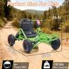 imagePOSTACK 24V Go Kart for Kids 150W2 Extra Powerful Motors Outdoor Ride On Toy 8Ah Battery 8MPH HeavyDuty Steel Frame TwistGrip Throttle EVA Tires Adjustable Seat BlueGreen