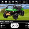imagePOSTACK 24V 2 Seater Ride on Toy with Parental Remote Control Electric Dump Truck for Kids Battery Powered Electric Vehicle UTV for Kids to Drive wBluetooth Music BlackGreen
