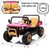 imagePOSTACK 24V 2 Seater Ride on Toy with Parental Remote Control Electric Dump Truck for Kids Battery Powered Electric Vehicle UTV for Kids to Drive wBluetooth Music BlackPink