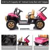 imagePOSTACK 24V 2 Seater Ride on Toy with Parental Remote Control Electric Dump Truck for Kids Battery Powered Electric Vehicle UTV for Kids to Drive wBluetooth Music BlackPink