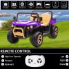 imagePOSTACK 24V 2 Seater Ride on Toy with Parental Remote Control Electric Dump Truck for Kids Battery Powered Electric Vehicle UTV for Kids to Drive wBluetooth Music BlackPurple